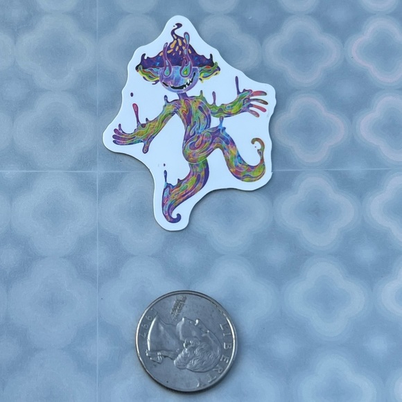 Magic Mushroom Man Shrooms Nature Art Accent Decor Single Waterproof Sticker - Picture 2 of 5